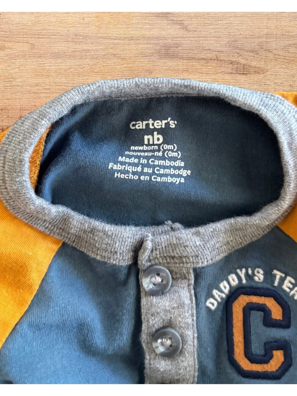 Carter's Daddy's Team Captain Newborn Romper 100% Cotton